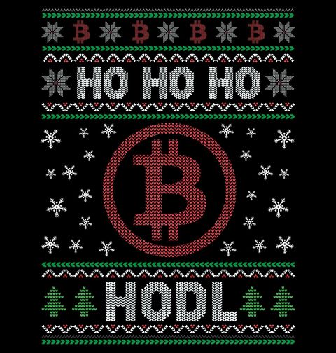 Obrázek produktu Dámské tričko Vánoční Bitcoin Ho Ho Ho HODL