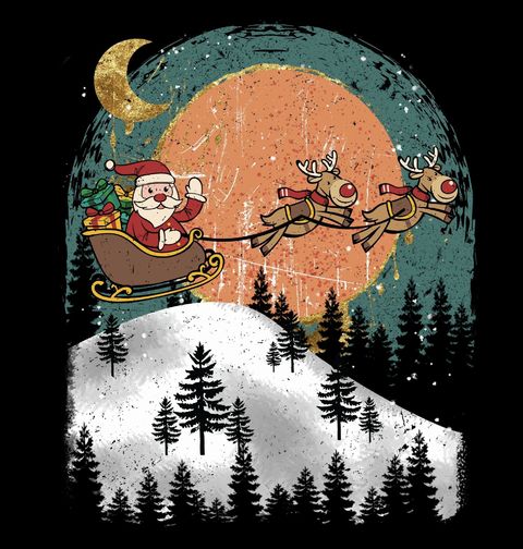 Obrázek produktu Pánské tričko Santa a Sobí Spřežení