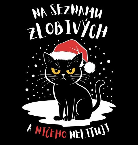 Obrázek produktu Dámské tričko Zlobivá Kočka o Vánocích