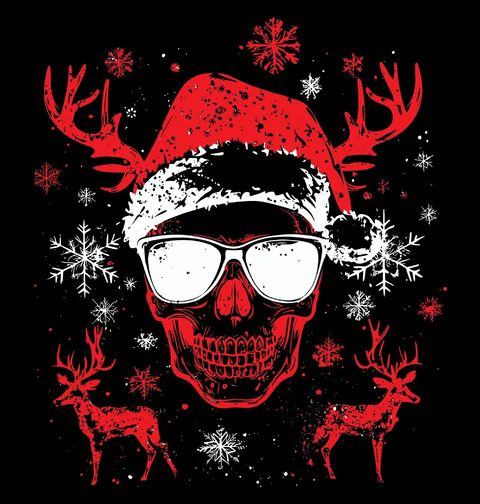 Obrázek produktu Dámské tričko Vánoční Lebka Christmas Skull