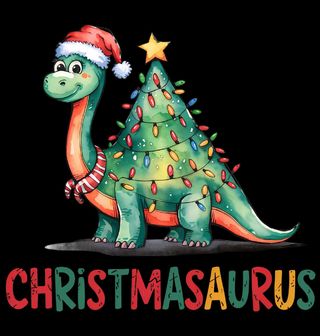 Obrázek 2 produktu Dámské tričko Vánoční Dinosaurus Christmasaurus