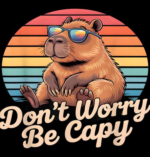 Obrázek produktu Pánské tričko Letní Kapybara Don’t worry, be capy