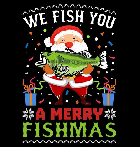 Obrázek produktu Dětské tričko Rybářský Santa Merry Fishmas