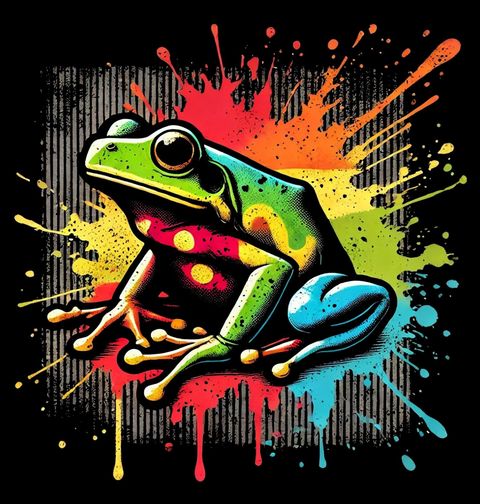 Obrázek produktu Dámské tričko Barevná Žába Graffiti