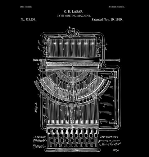 Obrázek produktu Pánské tričko Psací Stroj Patent G.H. Lasar