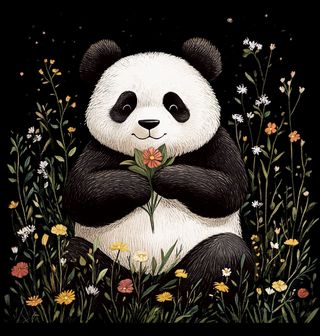 Obrázek 2 produktu Pánské tričko Panda v Květinách
