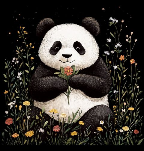 Obrázek produktu Pánské tričko Panda v Květinách