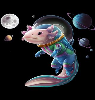 Obrázek 2 produktu Dětské tričko Astronaut Axolotl ve Vesmíru