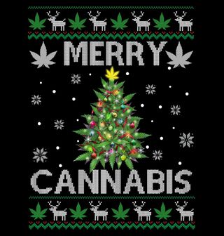 Obrázek 2 produktu Dámské tričko Zhulené Vánoce Merry Cannabis