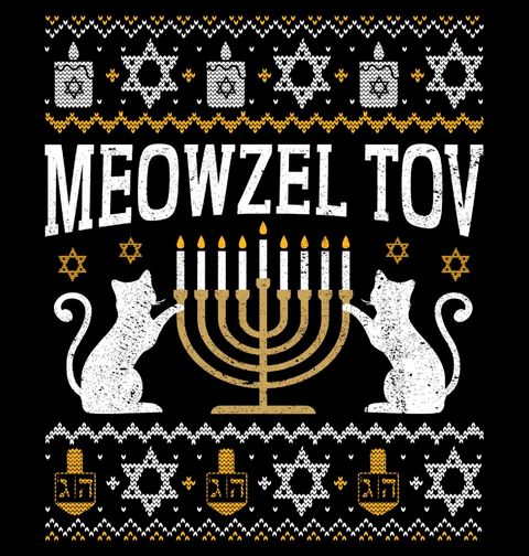 Obrázek produktu Pánské tričko Chanuka s Kočkou Meowzel Tov