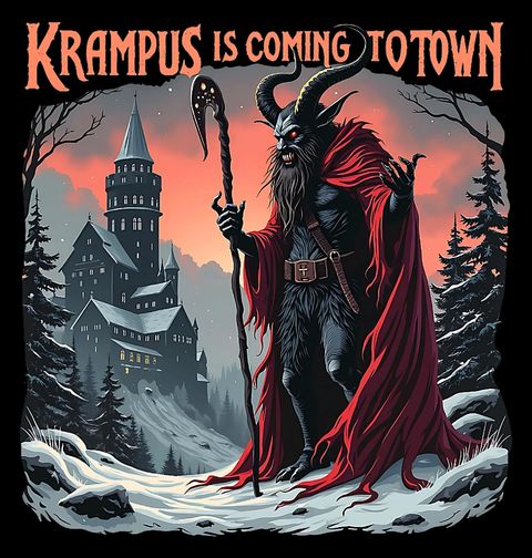 Obrázek produktu Dámské tričko Krampus přichází do města