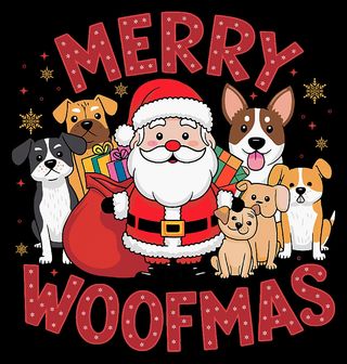 Obrázek 2 produktu Dětské tričko Veselé Psí Vánoce Merry Woofmas