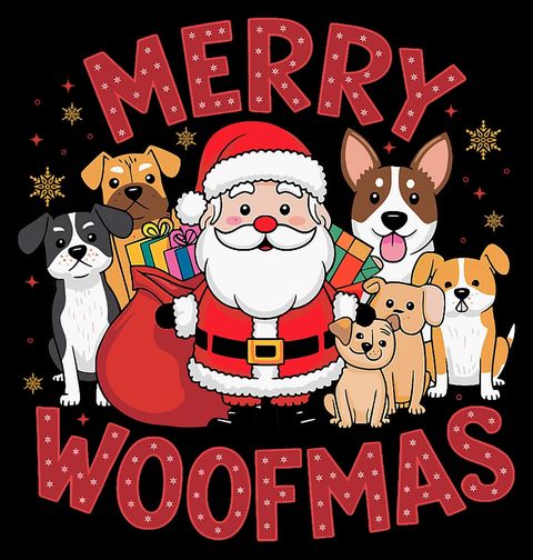 Obrázek produktu Pánské tričko Veselé Psí Vánoce Merry Woofmas