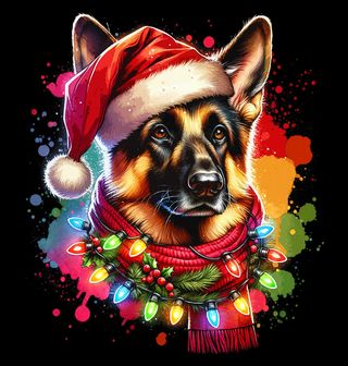 Obrázek 2 produktu Dámské tričko Vánoční ovčák v Santa Čepici
