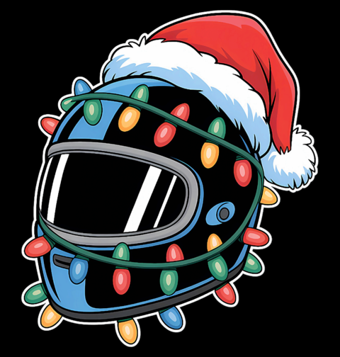 Obrázek produktu Pánské tričko Vánoční Helma Motorkáře