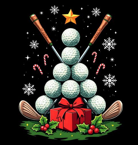 Obrázek produktu Dámské tričko Vánoční Stromek z Golfových Míčků