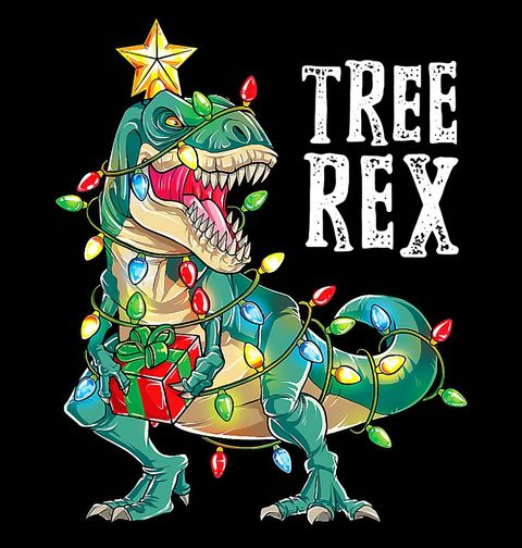 Obrázek produktu Pánské tričko Vánoční Dinosaurus T-Rex Tree Rex
