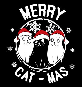 Obrázek 2 produktu Pánské tričko Veselé Kočičí Vánoce Merry Cat-mas