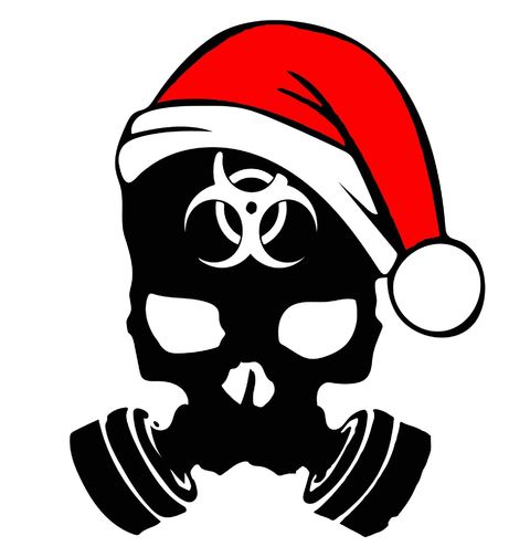 Obrázek produktu Pánské tričko Vánoční Biohazard Lebka