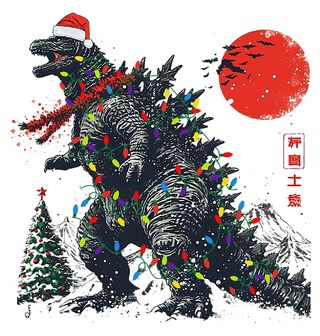 Obrázek 2 produktu Dámské tričko Vánoční Godzilla v Tokiu