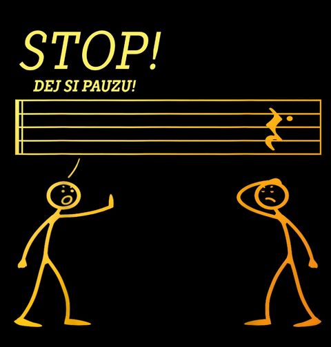 Obrázek produktu Dětské tričko Stop! Dej si pauzu Hudebník Stickman