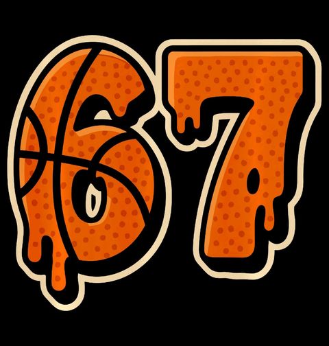 Obrázek produktu Dámské tričko Basketbalový Meme 67 Six Seven