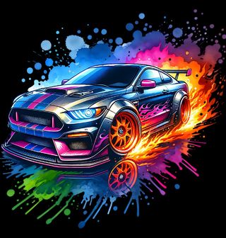Obrázek 2 produktu Dámské tričko Driftující Muscle Car