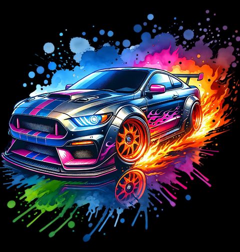 Obrázek produktu Dámské tričko Driftující Muscle Car
