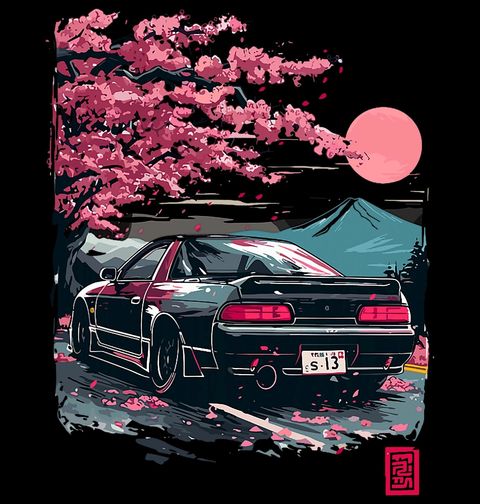 Obrázek produktu Dámské tričko Japonské Auto pod Horou Fuji