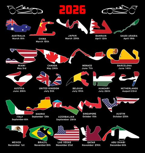 Obrázek produktu Dámské tričko Závodní Tratě Formule 1 2026