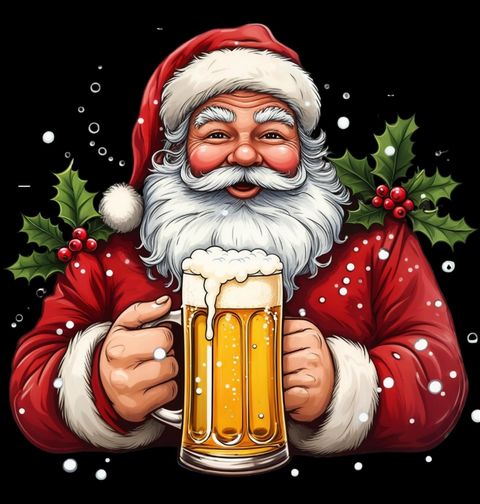 Obrázek produktu Pánské tričko Vánoční Santa s Pivem