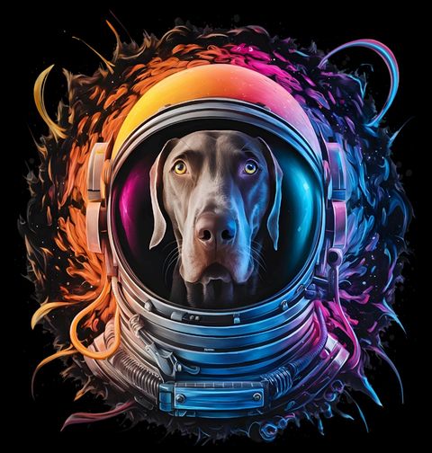 Obrázek produktu Dámské tričko Astronaut Výmarský ohař