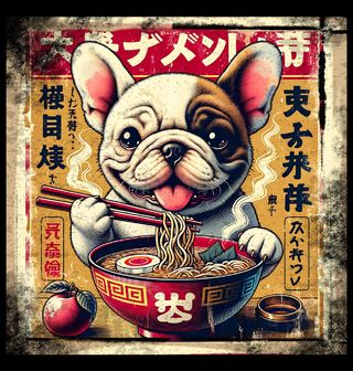 Obrázek 2 produktu Dámské tričko Retro Plakát Buldoček a Ramen