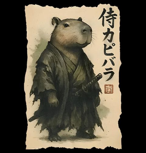 Obrázek produktu Dámské tričko Japonský Samuraj Kapybara