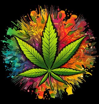 Obrázek 2 produktu Pánské tričko Barevná exploze Marihuany