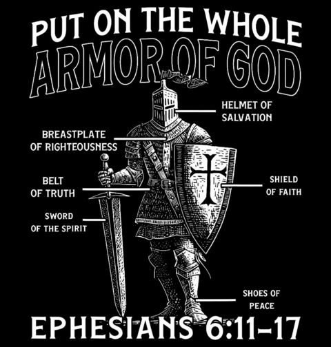 Obrázek produktu Dámské tričko Templář Ephesians 6:11–17