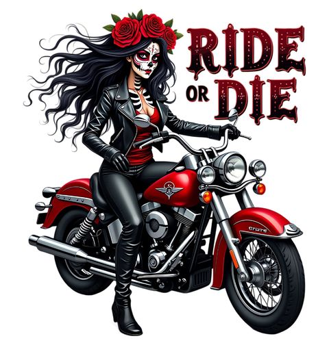 Obrázek produktu Dámské tričko Kráska na Motorce Ride or Die