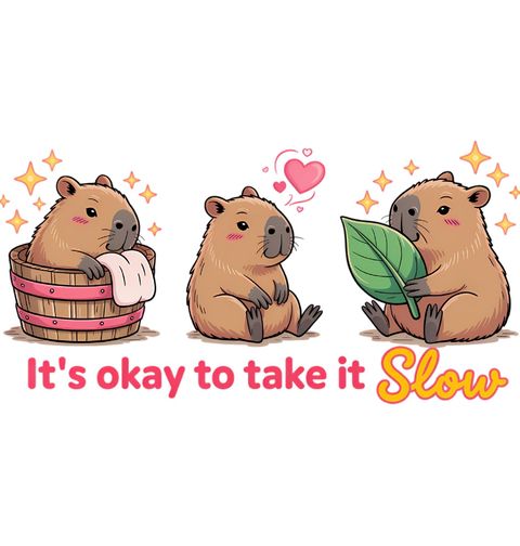 Obrázek produktu Dámské tričko Pomalá Kapybara It's okay to take it slow