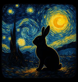 Obrázek 2 produktu Pánské tričko Zajíc ve Hvězdné noci