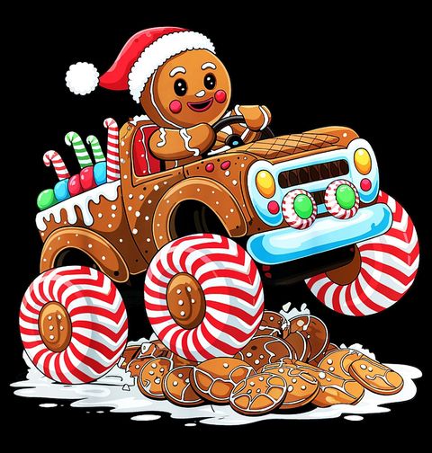 Obrázek produktu Dětské tričko Vánoční Perníček v Monster Trucku