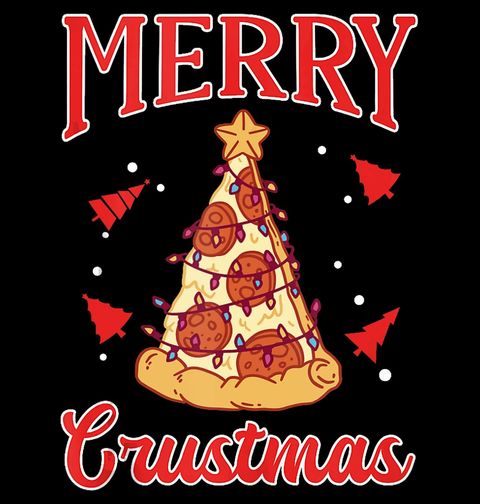 Obrázek produktu Dámské tričko Vánoční Pizza Merry Crustmas