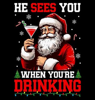 Obrázek 2 produktu Pánské tričko Santa tě vidí, když piješ