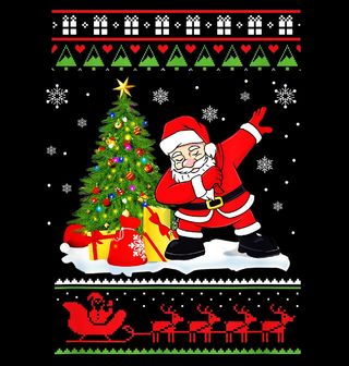 Obrázek 2 produktu Dámské tričko Vánoční Dabující Santa u Stromečku
