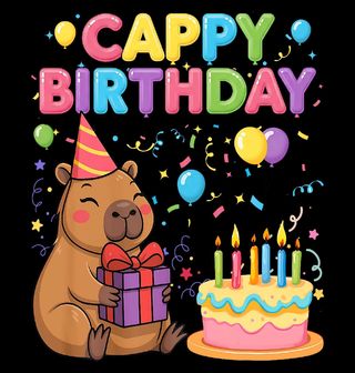 Obrázek 2 produktu Pánské tričko Narozeniny s Kapybarou Cappy Birthday