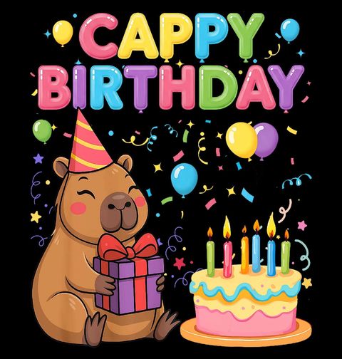 Obrázek produktu Dámské tričko Narozeniny s Kapybarou Cappy Birthday