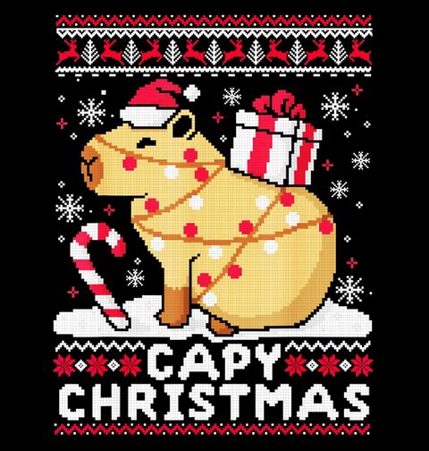Obrázek produktu Dámské tričko Vánoční Kapybara Capy Christmas