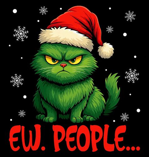 Obrázek produktu Dámské tričko Kočičí Grinch Ew People