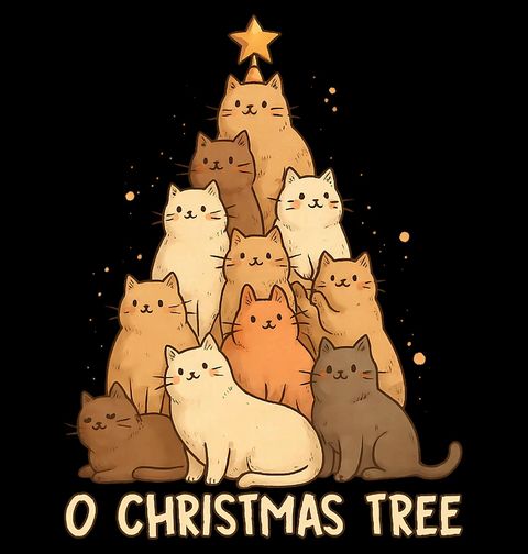 Obrázek produktu Dámské tričko Kočičí Vánoční Stromek O Christmas Tree