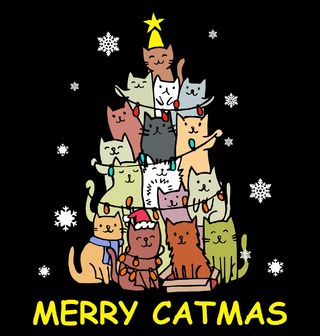 Obrázek 2 produktu Pánské tričko Vánoční Kočky Merry Catmas