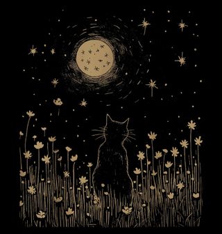 Obrázek 2 produktu Dětské tričko Toulavá Kočka pod Noční Oblohou